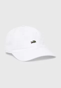 Lacoste sapca de baseball din bumbac culoarea alb, cu imprimeu imagine