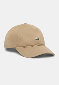 Lacoste sapca de baseball din bumbac culoarea bej, cu imprimeu imagine