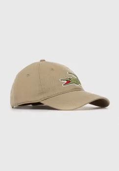 Lacoste sapca de baseball din bumbac culoarea maro, cu imprimeu RK9871-HBP imagine