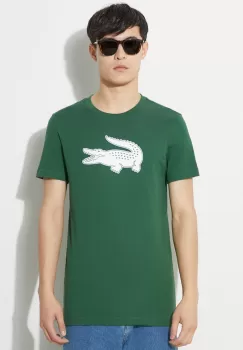 Lacoste tricou barbati, culoarea verde, cu imprimeu imagine