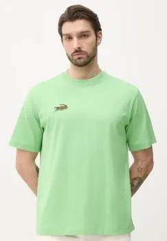 Lacoste tricou barbati, culoarea verde, neted, TH2745 imagine