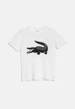 Lacoste tricou copii culoarea alb, cu imprimeu imagine