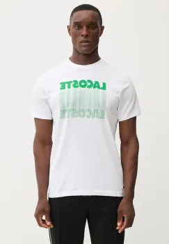 Lacoste tricou culoarea alb, cu imprimeu, TH4781 imagine