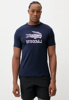 Lacoste tricou culoarea albastru marin, cu imprimeu, TH4769 imagine