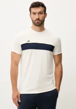 Lacoste tricou culoarea bej, cu imprimeu, TH4748 imagine