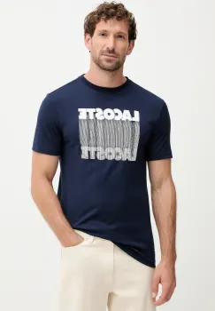 Lacoste tricou culoarea bleumarin, cu imprimeu, TH4781 imagine
