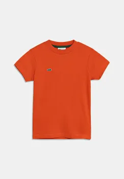 Lacoste tricou de bumbac pentru copii culoarea alb, uni, TJ1122 imagine