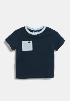 Lacoste tricou de bumbac pentru copii culoarea albastru marin, modelator, TJ7295 imagine
