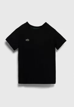 Lacoste tricou de bumbac pentru copii culoarea negru, neted imagine