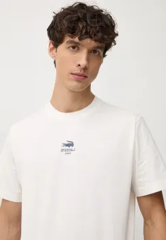 Lacoste tricou din bumbac barbati, culoarea albastru marin, cu imprimeu, TH2739 imagine