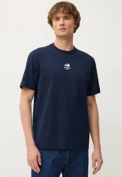 Lacoste tricou din bumbac barbati, culoarea albastru marin, cu imprimeu, TH2739 imagine