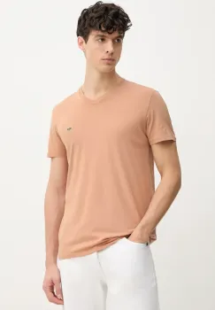 Lacoste tricou din bumbac barbati, culoarea roz, neted, TH6710 imagine