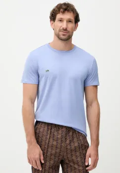Lacoste tricou din bumbac culoarea alb, uni, TH6709 imagine