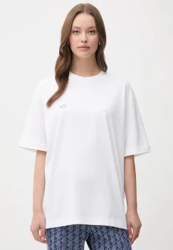 Lacoste tricou din bumbac culoarea alb, uni, TH7744 imagine