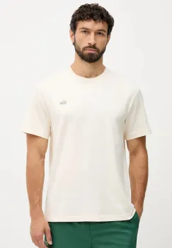 Lacoste tricou din bumbac culoarea bej, uni, TH5492 imagine