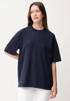 Lacoste tricou din bumbac culoarea bleumarin, uni, TH7744 imagine