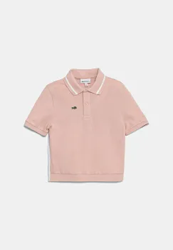 Lacoste tricou polo copii culoarea portocaliu, neted, PJ8439 imagine