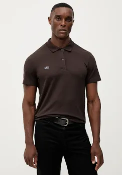 Lacoste tricou polo culoarea maro, uni, DH5522 imagine