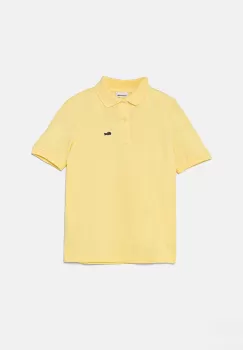 Lacoste tricouri polo din bumbac pentru copii culoarea galben, neted imagine