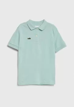 Lacoste tricouri polo din bumbac pentru copii culoarea turcoaz, neted imagine