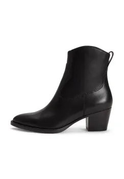 Lauren Ralph Lauren botine cu toc pentru femei din piele Harpher imagine