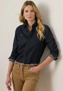Lauren Ralph Lauren camasa pentru femei din denim imagine