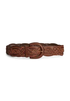 Lauren Ralph Lauren curea impletita pentru femei din piele imagine