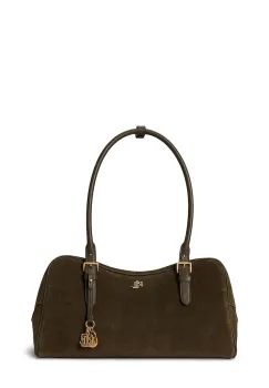 Lauren Ralph Lauren geanta baguette pentru femei din piele intoarsa imagine