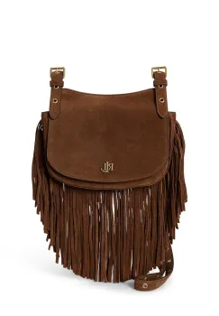 Lauren Ralph Lauren geanta crossbody pentru femei din piele intoarsa imagine
