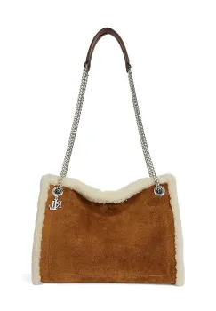 Lauren Ralph Lauren geanta de mana din piele intoarsa imagine