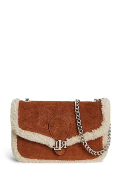 Lauren Ralph Lauren geanta de mana din piele intoarsa imagine