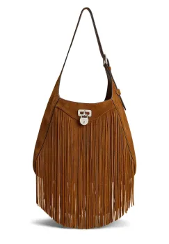 Lauren Ralph Lauren geanta de mana din piele intoarsa imagine