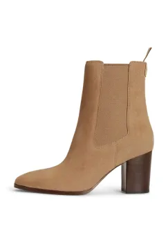 Lauren Ralph Lauren  ghete scurte cu toc inalt pentru femei din nubuck Rlyn Bte Hl imagine