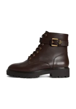 Lauren Ralph Lauren ghete scurte pentru femei din piele Allyson Logo imagine