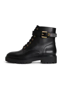 Lauren Ralph Lauren ghete scurte pentru femei din piele Allyson Logo imagine