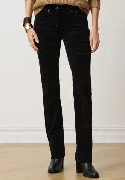 Lauren Ralph Lauren  pantaloni pentru femei din catifea reiata imagine