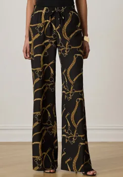 Lauren Ralph Lauren pantaloni wide leg pentru femei imagine