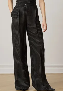Lauren Ralph Lauren pantaloni wide leg pentru femei din in imagine