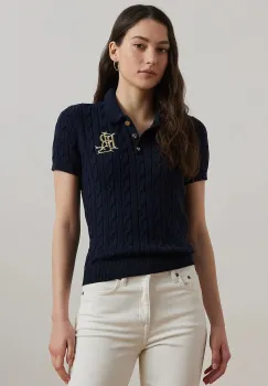 Lauren Ralph Lauren pulover cu maneca scurta de dama din bumbac imagine