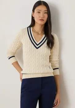 Lauren Ralph Lauren pulover pentru femei din bumbac imagine