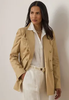 Lauren Ralph Lauren sacou cu doua randuri de nasturi pentru femei, din bumbac imagine