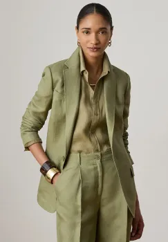 Lauren Ralph Lauren sacou cu un singur rand de nasturi pentru femei cu in imagine