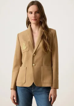 Lauren Ralph Lauren  sacou cu un singur rand de nasturi pentru femei din bumbac cu elastan imagine