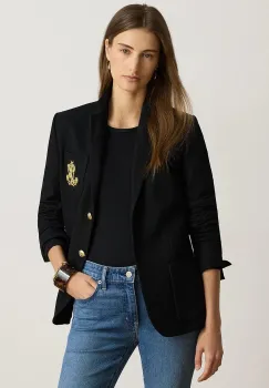 Lauren Ralph Lauren sacou cu un singur rand de nasturi pentru femei din bumbac cu elastan imagine