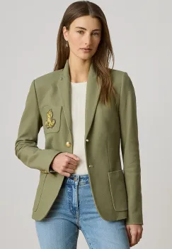 Lauren Ralph Lauren sacou cu un singur rand de nasturi pentru femei din bumbac cu elastan imagine