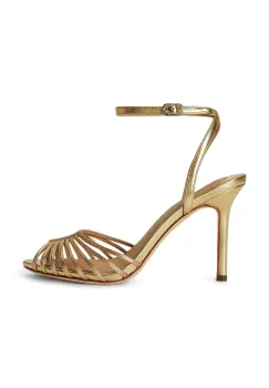 Lauren Ralph Lauren sandale cu toc cui din piele Mckayla imagine