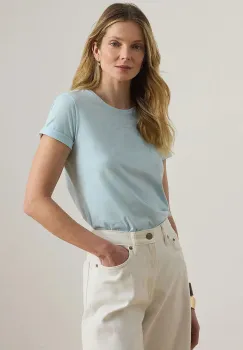 Lauren Ralph Lauren tricou basic pentru femei, din bumbac imagine