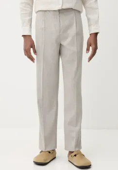 Le Deux pantaloni din amestec de in culoarea bej, drept, LDM510159 imagine