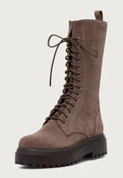 Le Silla botine cu platforma pentru femei din piele intoarsa Stivaletto Ranger imagine