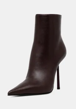 Le Silla cizme de piele Stivaletto Bella culoarea bordo, cu toc cui, 4217C100BMPPNEM160 imagine